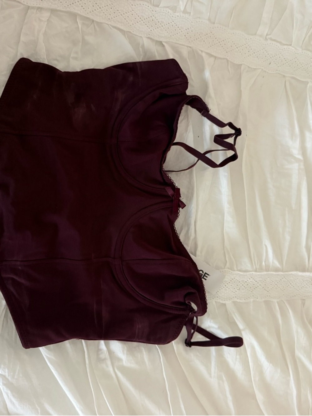Garage Plum Cropped Cami with Adjustable Straps